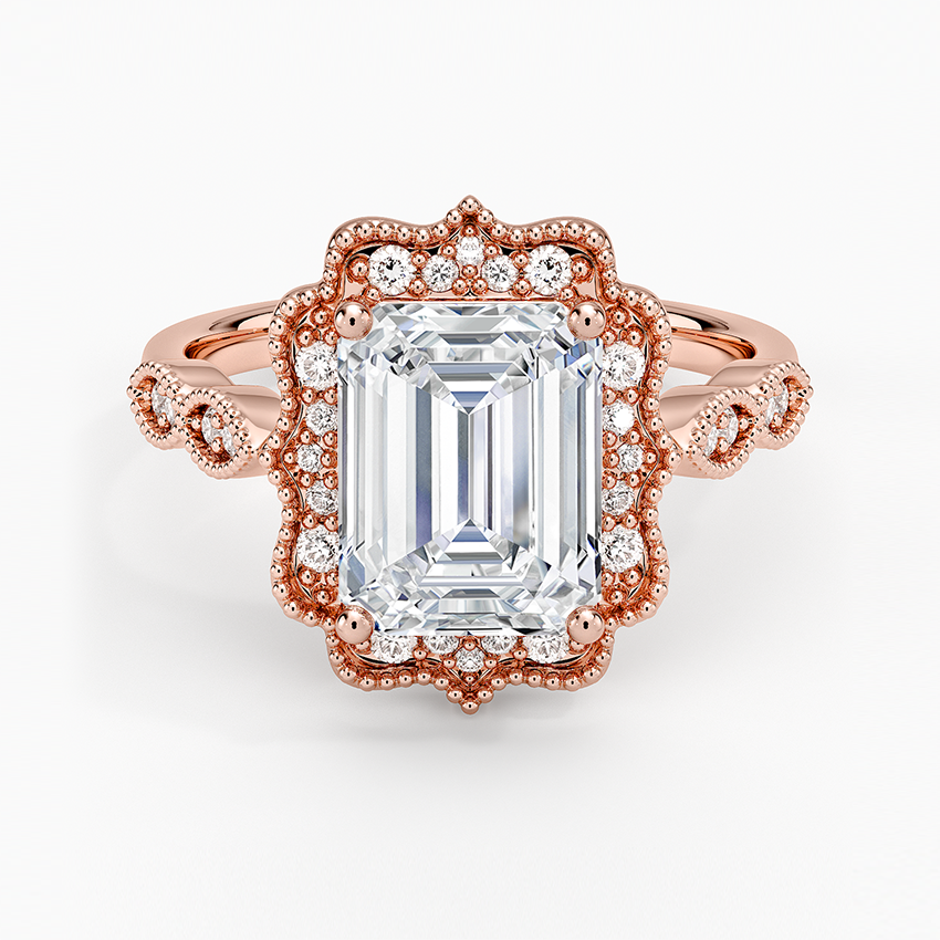 2,20 Karat Emerald Halo Tasarım Tektaş Laboratuvar Pırlanta Yüzük 18K - Radiara - Bold Diamonds