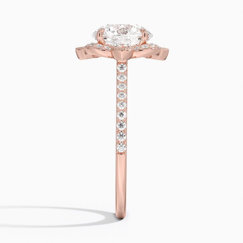 2,20 Karat Halo Tasarım Tektaş Laboratuvar Pırlanta Yüzük 18K -Coronna - Bold Diamonds