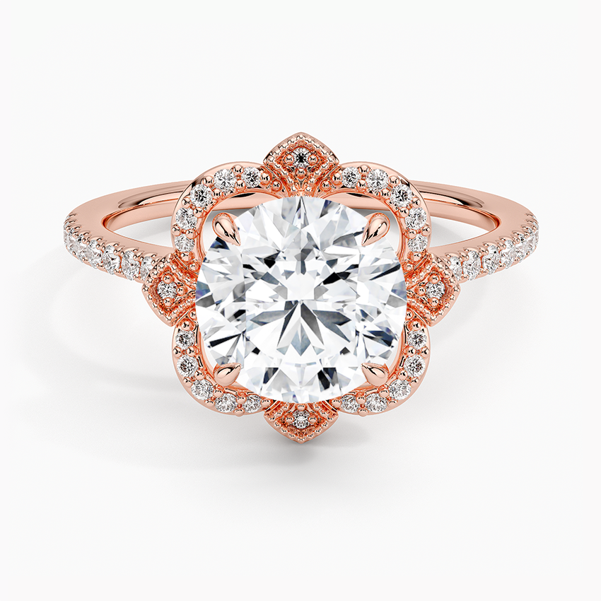 2,20 Karat Halo Tasarım Tektaş Laboratuvar Pırlanta Yüzük 18K -Coronna - Bold Diamonds