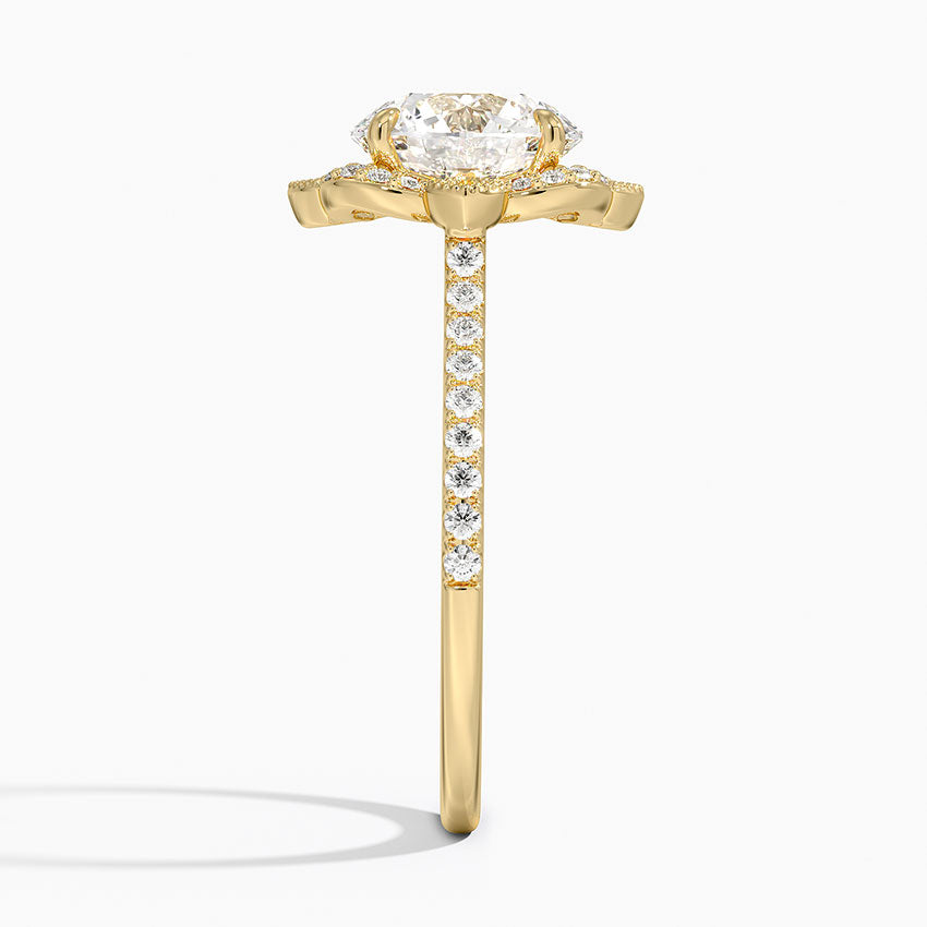 2,20 Karat Halo Tasarım Tektaş Laboratuvar Pırlanta Yüzük 18K -Coronna - Bold Diamonds