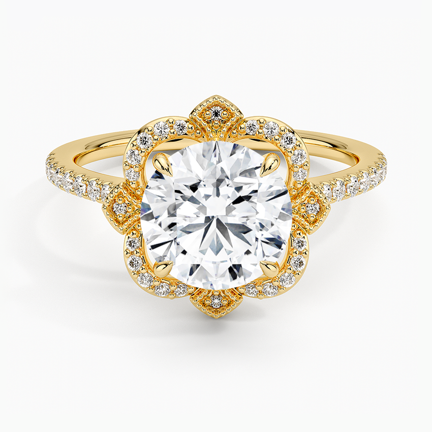2,20 Karat Halo Tasarım Tektaş Laboratuvar Pırlanta Yüzük 18K -Coronna - Bold Diamonds