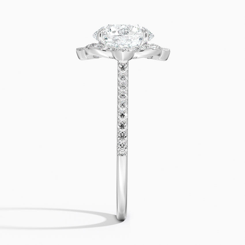 2,20 Karat Halo Tasarım Tektaş Laboratuvar Pırlanta Yüzük 18K -Coronna - Bold Diamonds