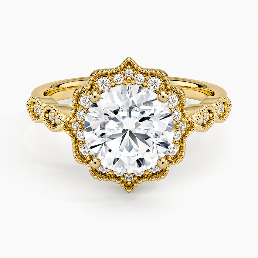 2,20 Karat Halo Tasarım Tektaş Laboratuvar Pırlanta Yüzük 18K -Radiara - Bold Diamonds