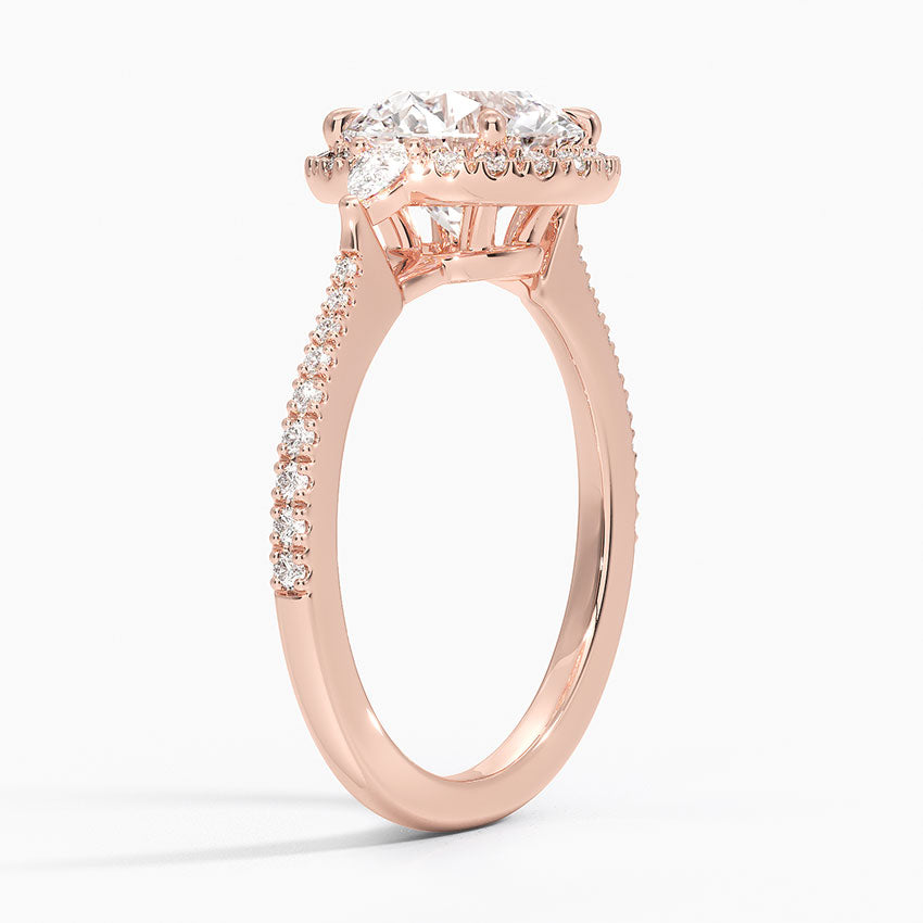 2.20 Karat Halo Tasarım Tektaş Laboratuvar Pırlanta Yüzük 18k -Vittora - Bold Diamonds