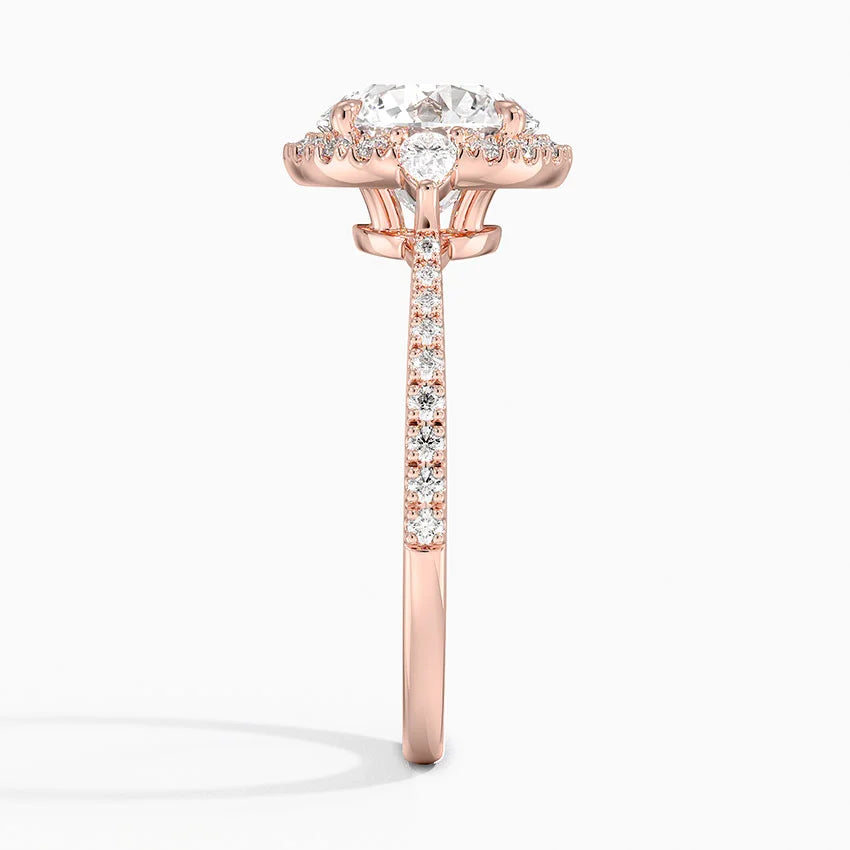 2.20 Karat Halo Tasarım Tektaş Laboratuvar Pırlanta Yüzük 18k -Vittora - Bold Diamonds