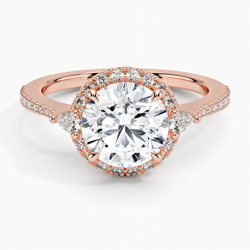 2.20 Karat Halo Tasarım Tektaş Laboratuvar Pırlanta Yüzük 18k -Vittora - Bold Diamonds