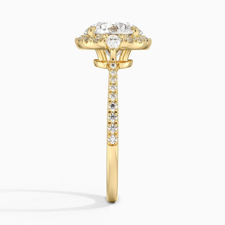 2.20 Karat Halo Tasarım Tektaş Laboratuvar Pırlanta Yüzük 18k -Vittora - Bold Diamonds