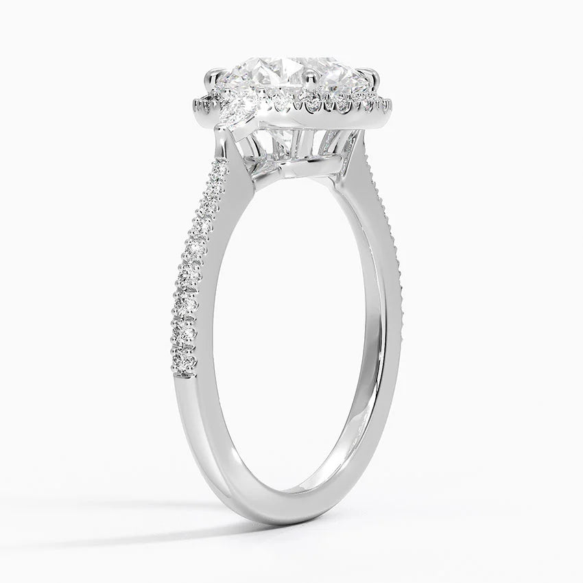 2.20 Karat Halo Tasarım Tektaş Laboratuvar Pırlanta Yüzük 18k -Vittora - Bold Diamonds
