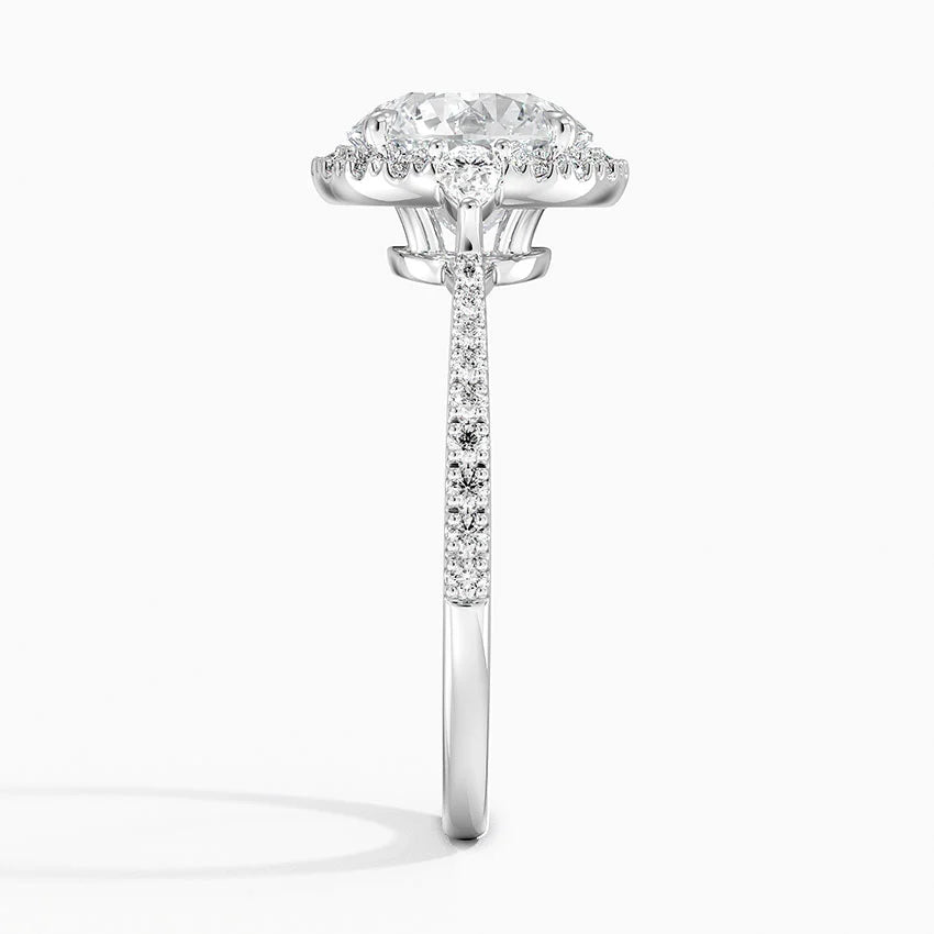 2.20 Karat Halo Tasarım Tektaş Laboratuvar Pırlanta Yüzük 18k -Vittora - Bold Diamonds