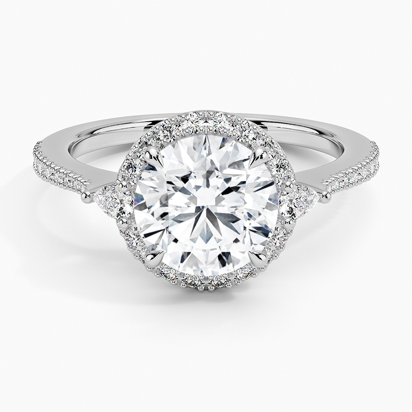 2.20 Karat Halo Tasarım Tektaş Laboratuvar Pırlanta Yüzük 18k -Vittora - Bold Diamonds
