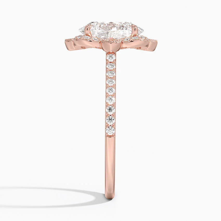 2,20 Karat Oval Halo Tasarım Tektaş Laboratuvar Pırlanta Yüzük 18K -Coronna - Bold Diamonds