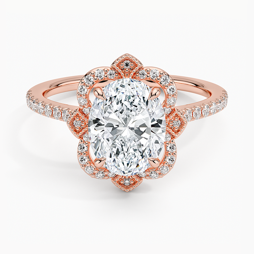 2,20 Karat Oval Halo Tasarım Tektaş Laboratuvar Pırlanta Yüzük 18K -Coronna - Bold Diamonds