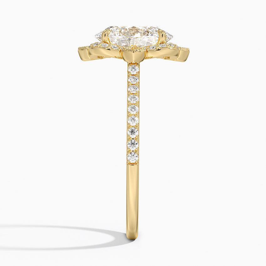 2,20 Karat Oval Halo Tasarım Tektaş Laboratuvar Pırlanta Yüzük 18K -Coronna - Bold Diamonds