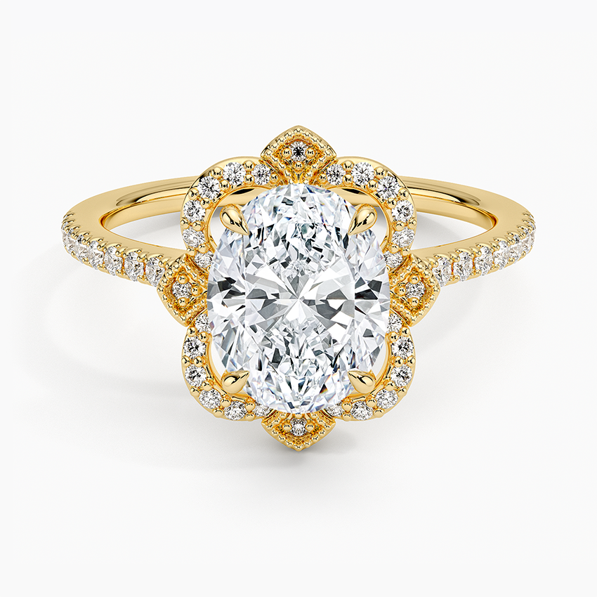 2,20 Karat Oval Halo Tasarım Tektaş Laboratuvar Pırlanta Yüzük 18K -Coronna - Bold Diamonds