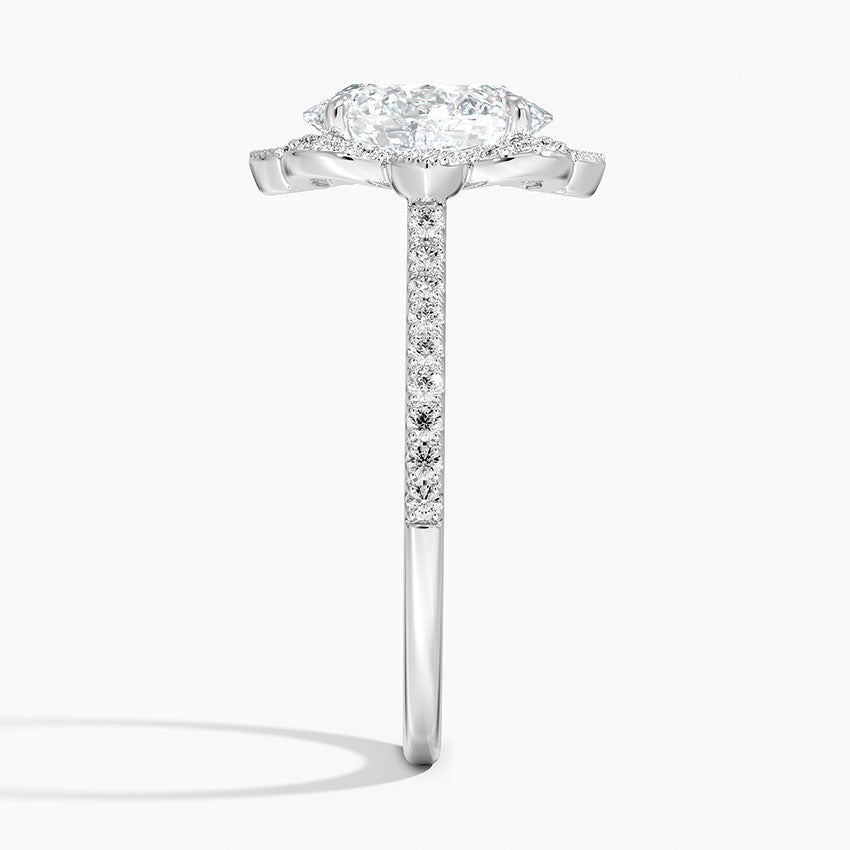 2,20 Karat Oval Halo Tasarım Tektaş Laboratuvar Pırlanta Yüzük 18K -Coronna - Bold Diamonds