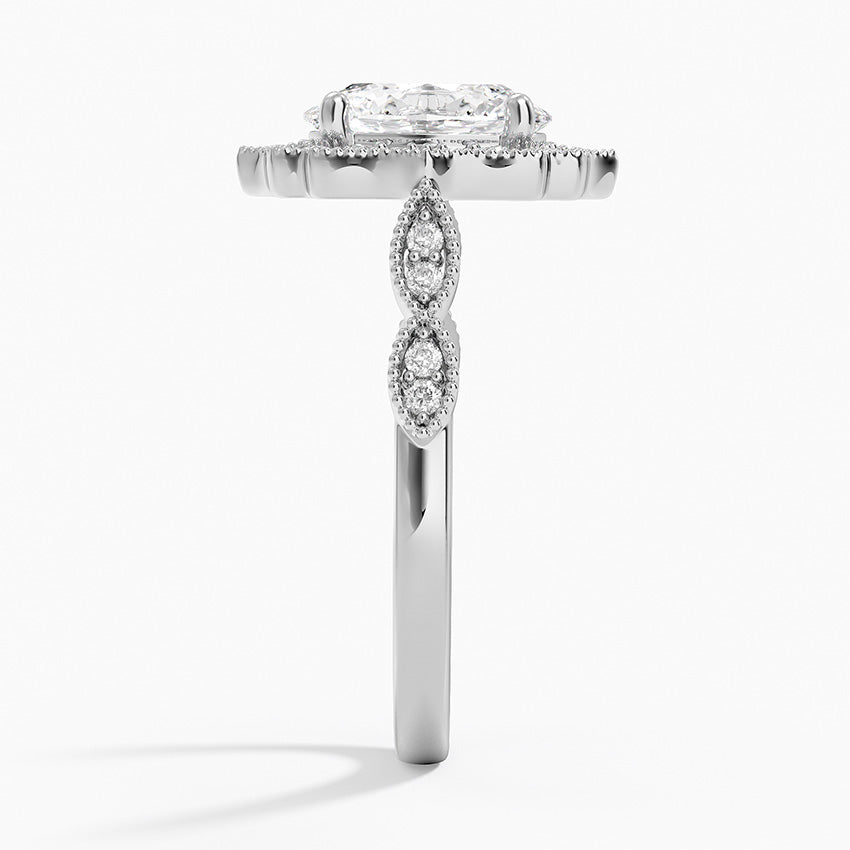 2,20 Karat Oval Halo Tasarım Tektaş Laboratuvar Pırlanta Yüzük 18K -Radiara - Bold Diamonds