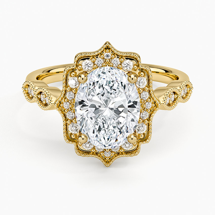 2,20 Karat Oval Halo Tasarım Tektaş Laboratuvar Pırlanta Yüzük 18K -Radiara - Bold Diamonds