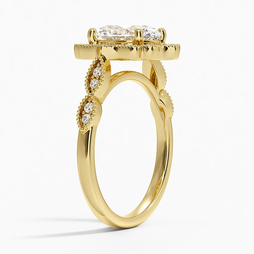 2,20 Karat Oval Halo Tasarım Tektaş Laboratuvar Pırlanta Yüzük 18K -Radiara - Bold Diamonds