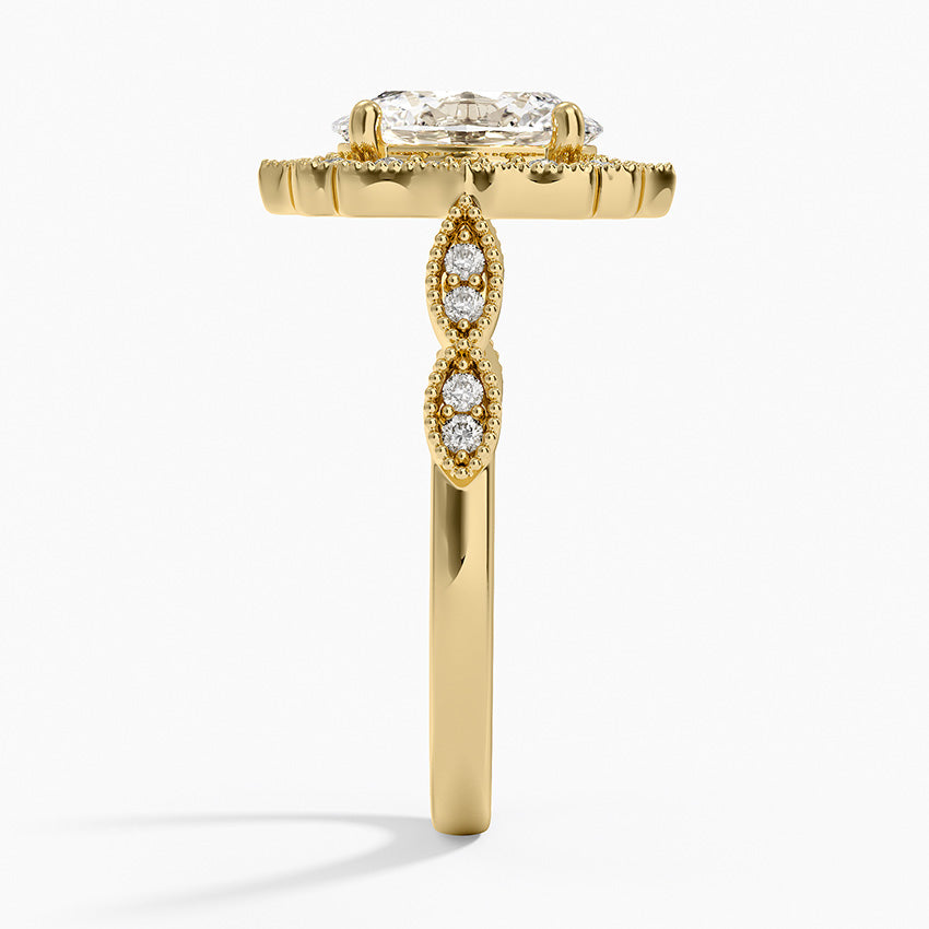 2,20 Karat Oval Halo Tasarım Tektaş Laboratuvar Pırlanta Yüzük 18K -Radiara - Bold Diamonds