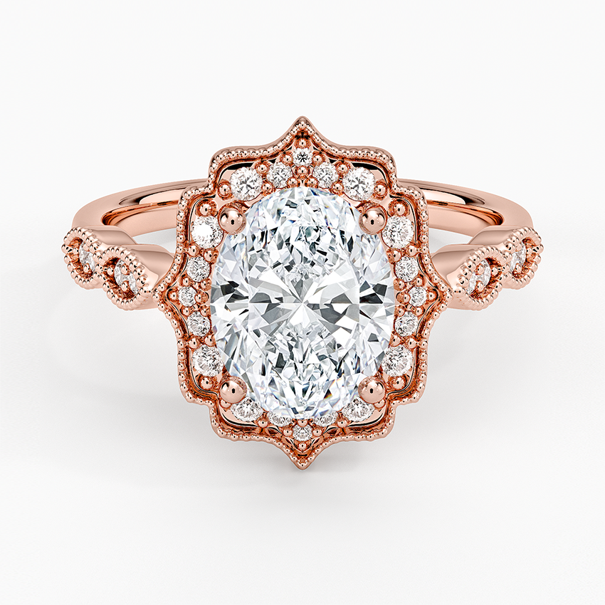 2,20 Karat Oval Halo Tasarım Tektaş Laboratuvar Pırlanta Yüzük 18K -Radiara - Bold Diamonds
