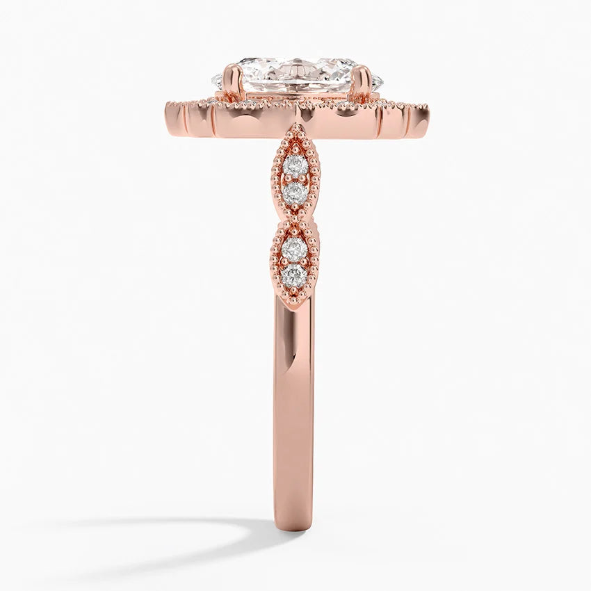 2,20 Karat Oval Halo Tasarım Tektaş Laboratuvar Pırlanta Yüzük 18K -Radiara - Bold Diamonds