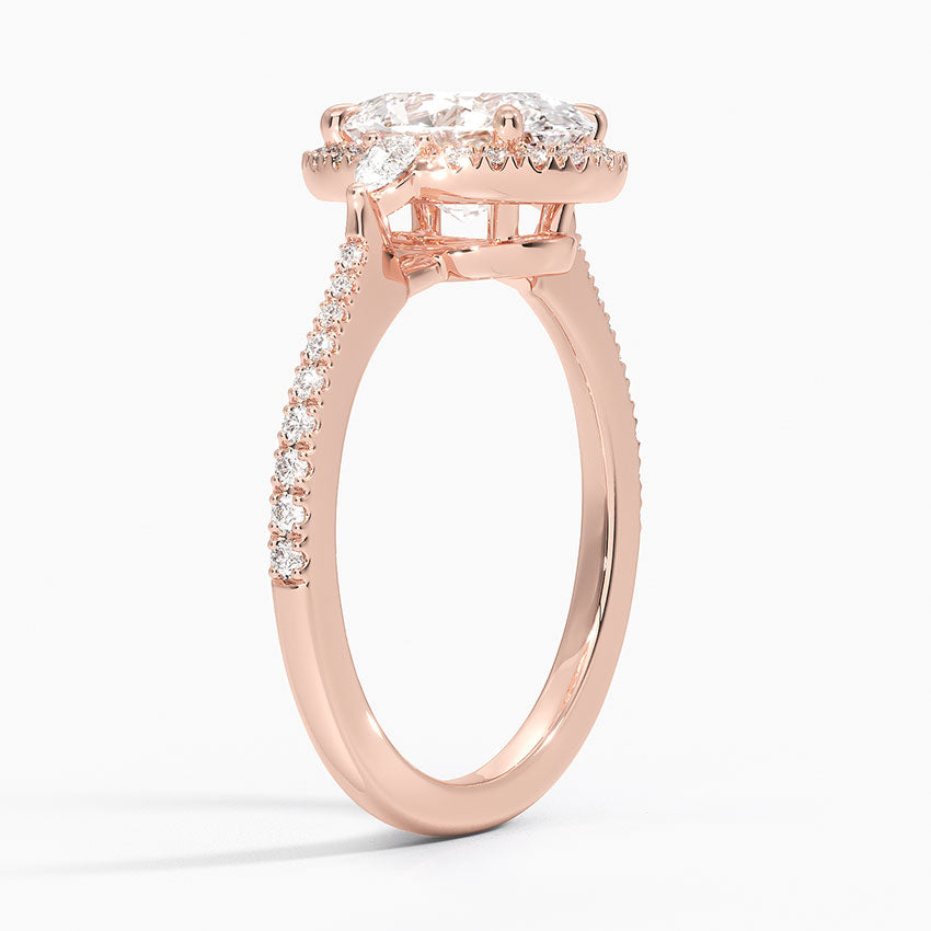 2.20 Karat Oval Halo Tasarım Tektaş Laboratuvar Pırlanta Yüzük 18k -Vittora - Bold Diamonds