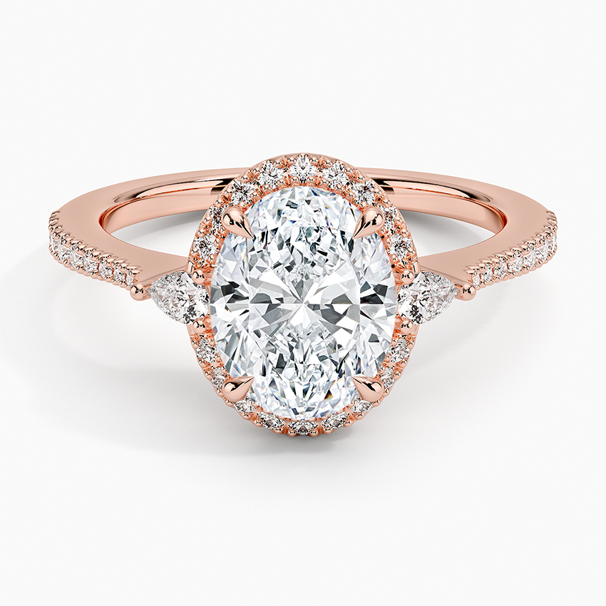 2.20 Karat Oval Halo Tasarım Tektaş Laboratuvar Pırlanta Yüzük 18k -Vittora - Bold Diamonds
