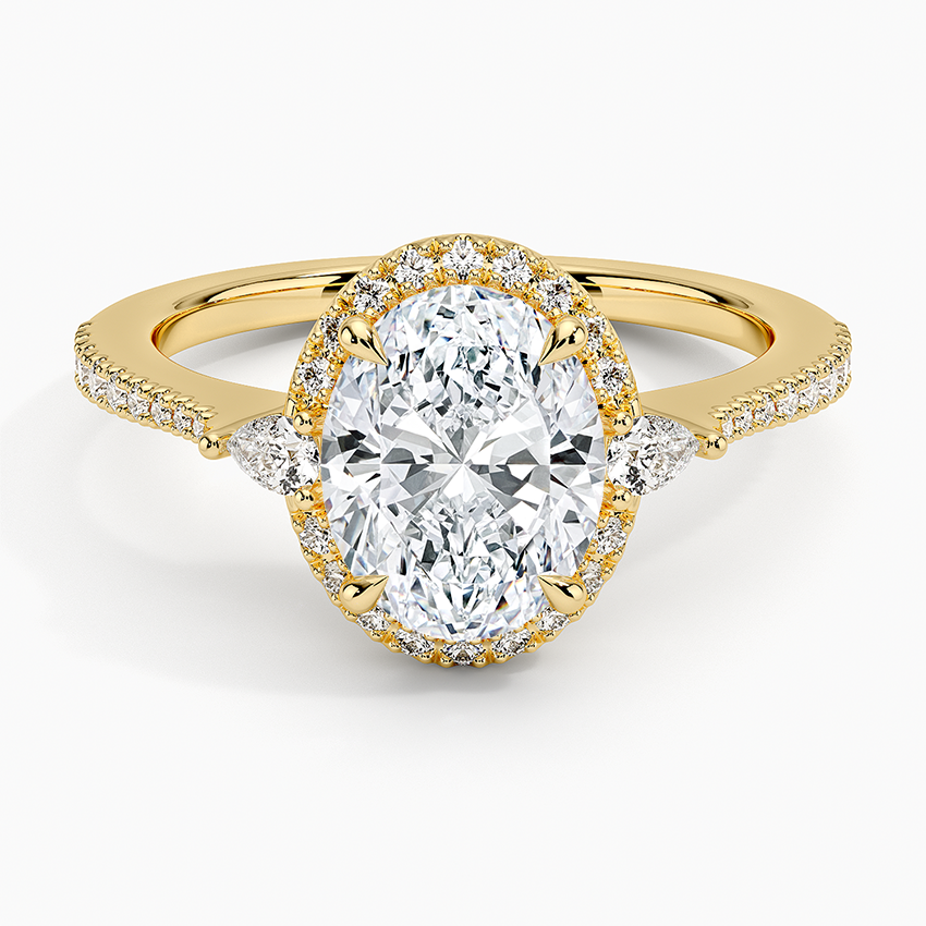 2.20 Karat Oval Halo Tasarım Tektaş Laboratuvar Pırlanta Yüzük 18k -Vittora - Bold Diamonds