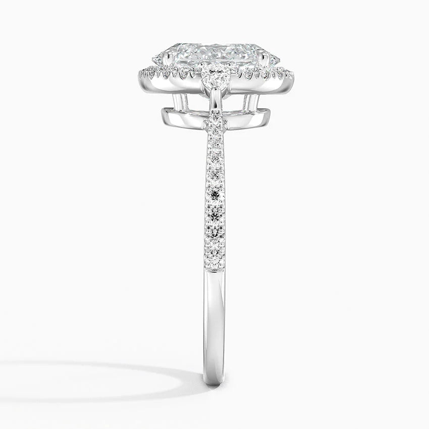 2.20 Karat Oval Halo Tasarım Tektaş Laboratuvar Pırlanta Yüzük 18k -Vittora - Bold Diamonds