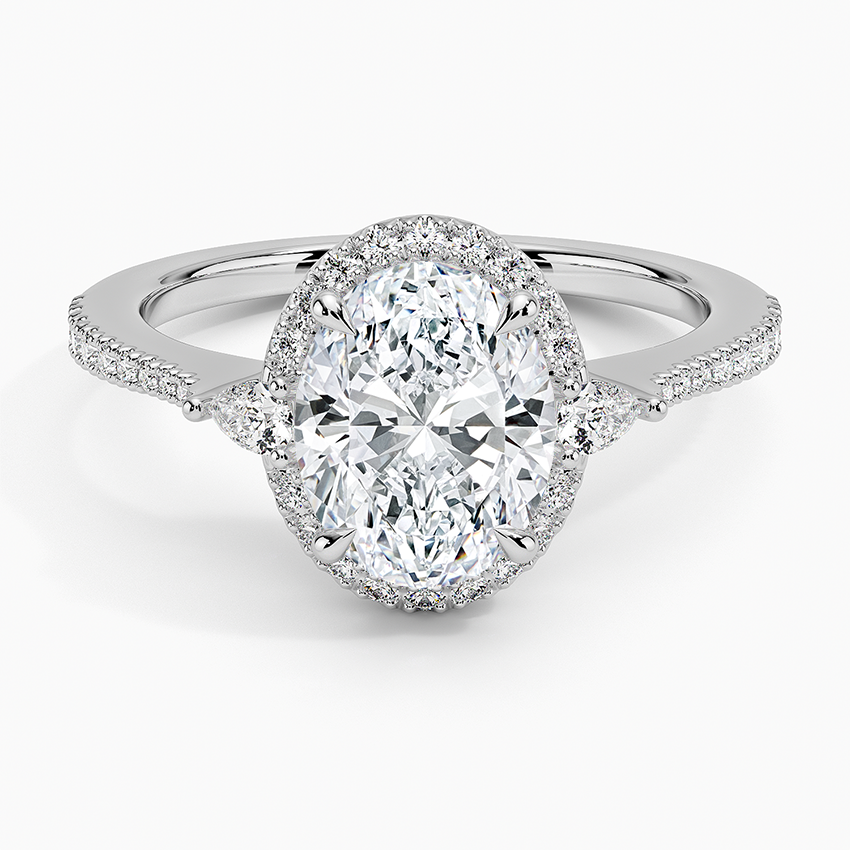 2.20 Karat Oval Halo Tasarım Tektaş Laboratuvar Pırlanta Yüzük 18k -Vittora - Bold Diamonds