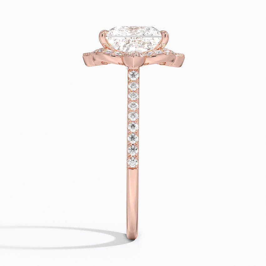2,20 Karat Prenses Halo Tasarım Tektaş Laboratuvar Pırlanta Yüzük 18K -Coronna - Bold Diamonds