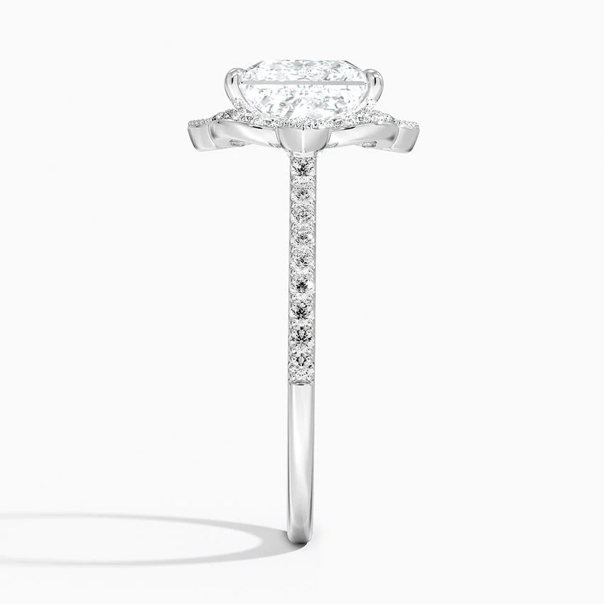 2,20 Karat Prenses Halo Tasarım Tektaş Laboratuvar Pırlanta Yüzük 18K -Coronna - Bold Diamonds