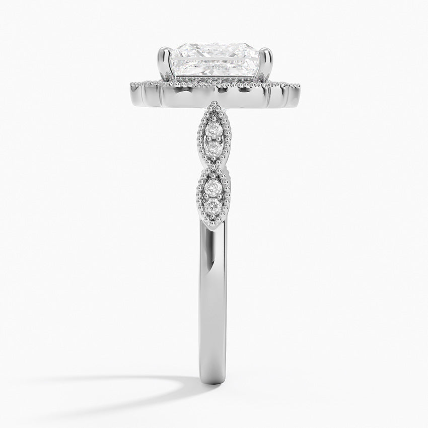 2,20 Karat Prenses Halo Tasarım Tektaş Laboratuvar Pırlanta Yüzük 18K -Radiara - Bold Diamonds