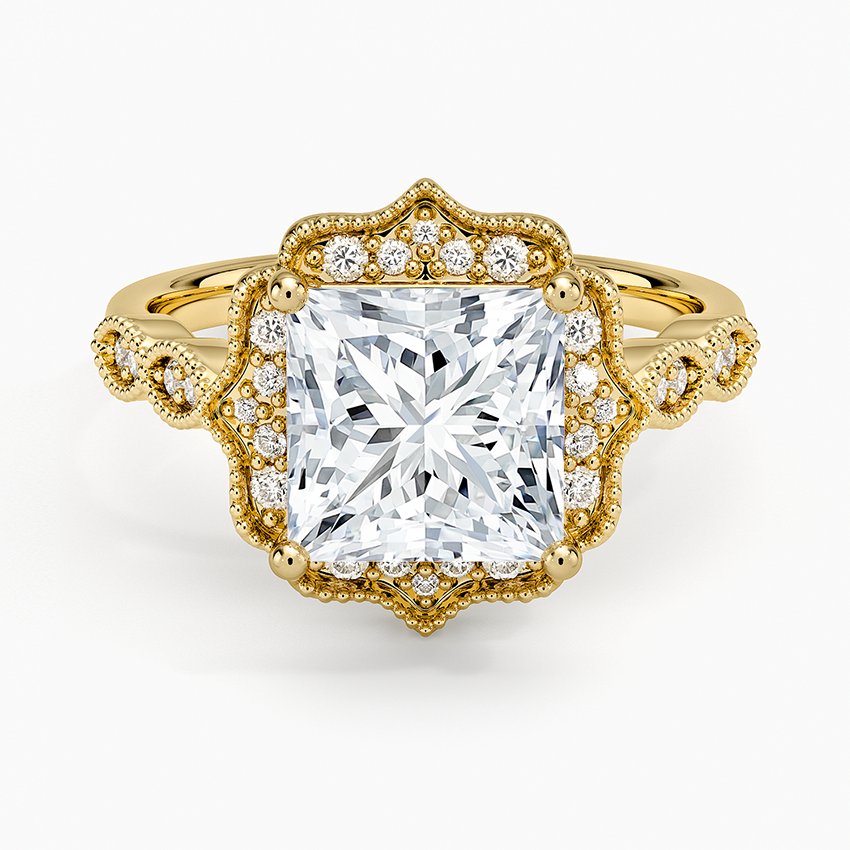 2,20 Karat Prenses Halo Tasarım Tektaş Laboratuvar Pırlanta Yüzük 18K -Radiara - Bold Diamonds