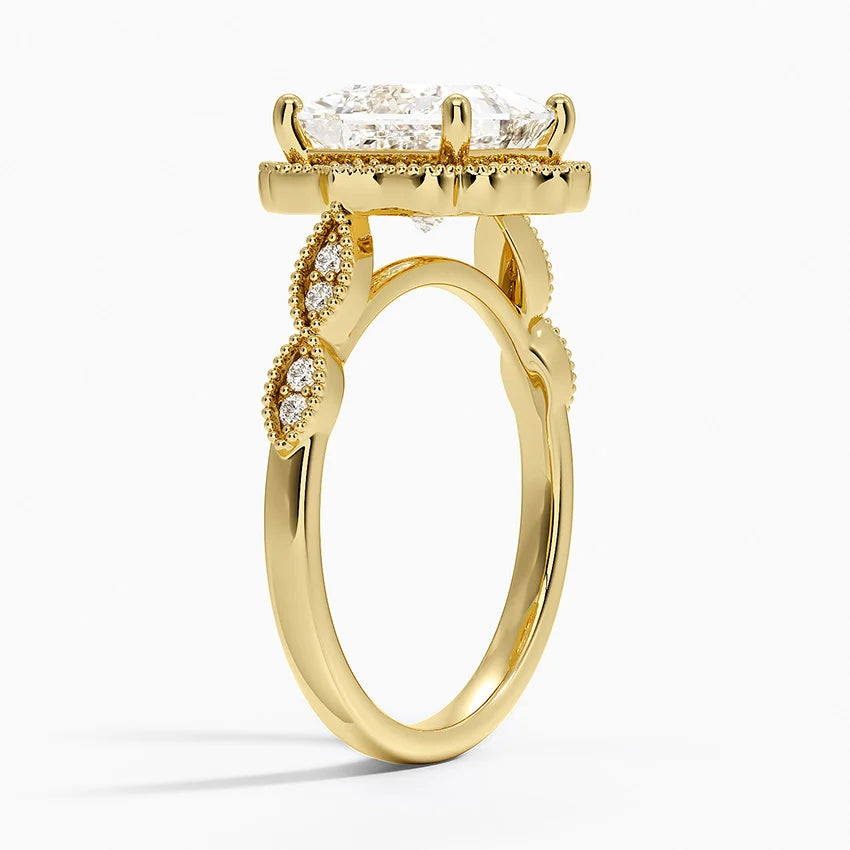 2,20 Karat Prenses Halo Tasarım Tektaş Laboratuvar Pırlanta Yüzük 18K -Radiara - Bold Diamonds