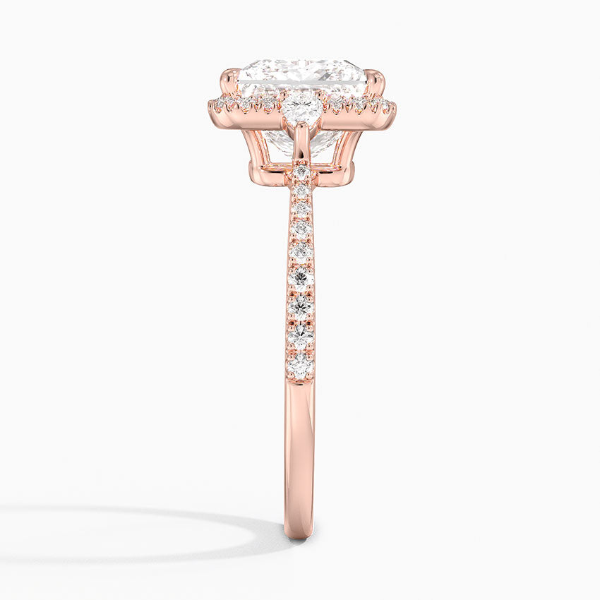 2.20 Karat Prenses Halo Tasarım Tektaş Laboratuvar Pırlanta Yüzük 18K -Vittora - Bold Diamonds