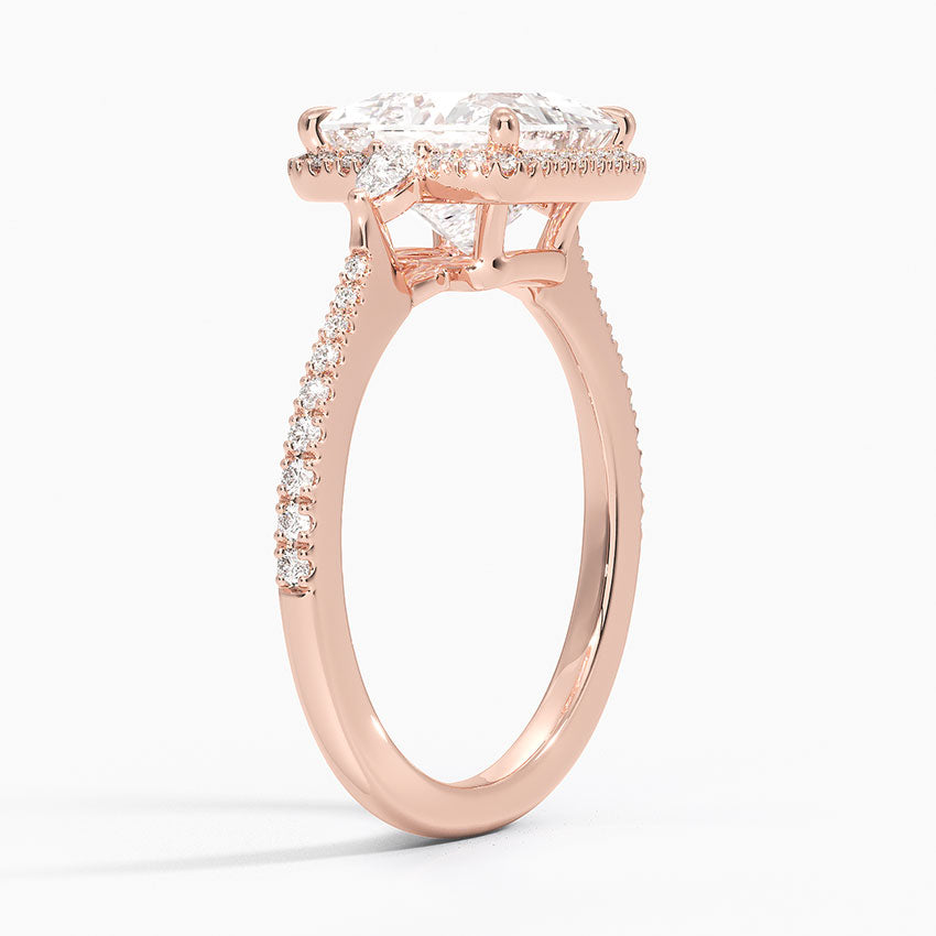 2.20 Karat Prenses Halo Tasarım Tektaş Laboratuvar Pırlanta Yüzük 18K -Vittora - Bold Diamonds