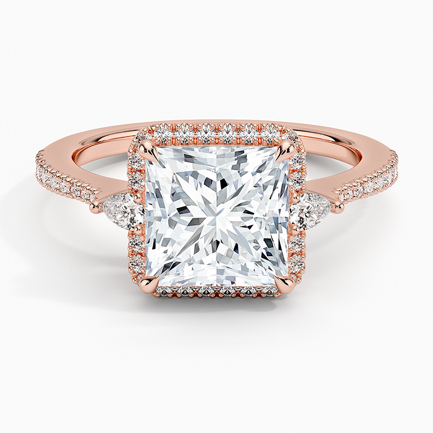 2.20 Karat Prenses Halo Tasarım Tektaş Laboratuvar Pırlanta Yüzük 18K -Vittora - Bold Diamonds