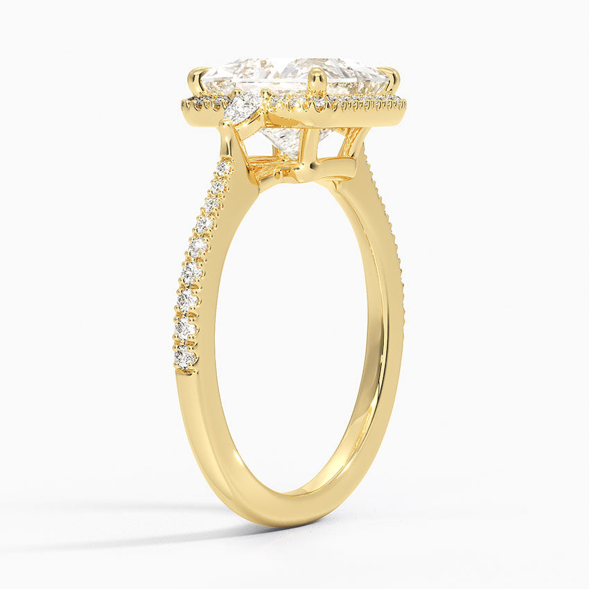 2.20 Karat Prenses Halo Tasarım Tektaş Laboratuvar Pırlanta Yüzük 18K -Vittora - Bold Diamonds