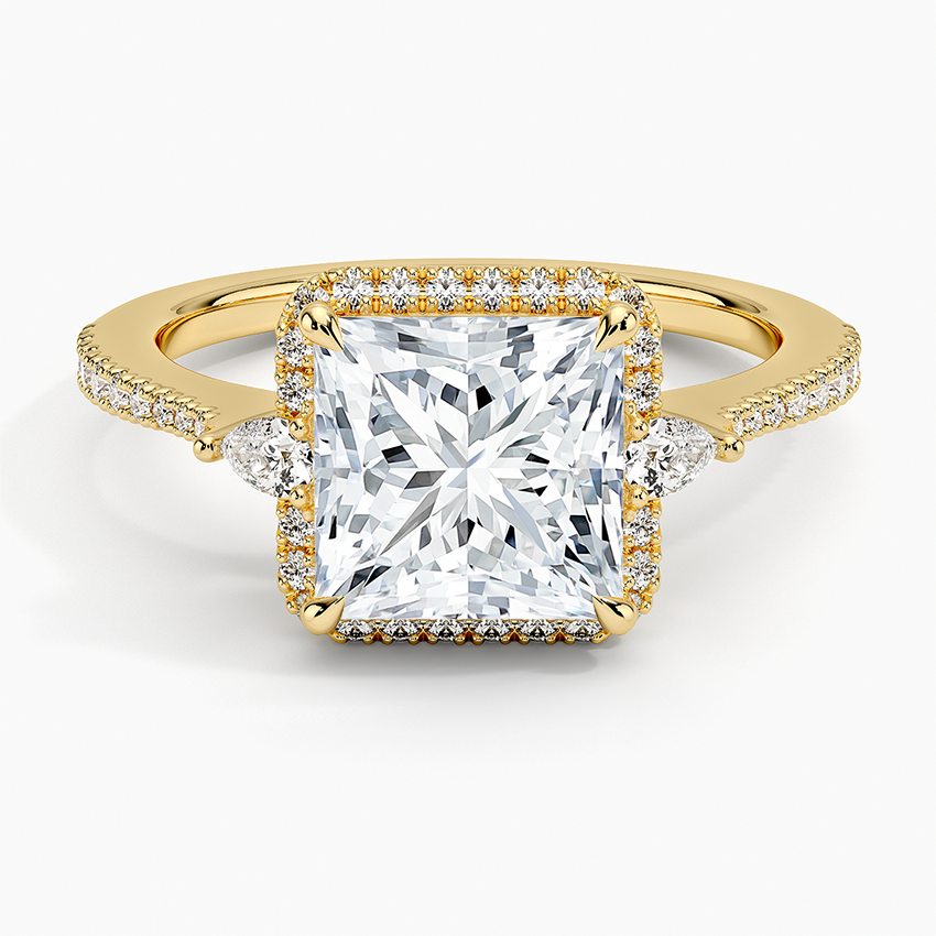 2.20 Karat Prenses Halo Tasarım Tektaş Laboratuvar Pırlanta Yüzük 18K -Vittora - Bold Diamonds