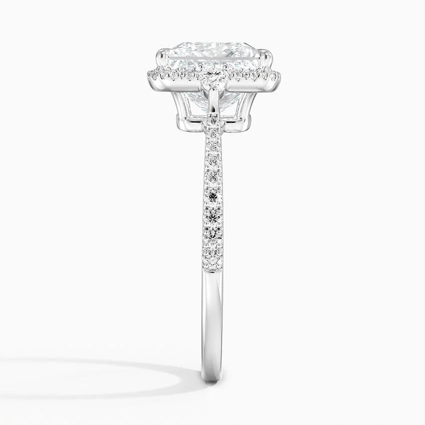 2.20 Karat Prenses Halo Tasarım Tektaş Laboratuvar Pırlanta Yüzük 18K -Vittora - Bold Diamonds