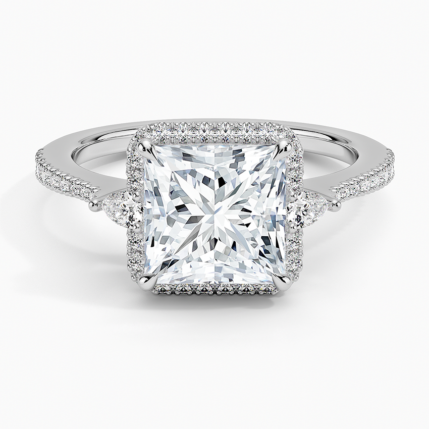 2.20 Karat Prenses Halo Tasarım Tektaş Laboratuvar Pırlanta Yüzük 18K -Vittora - Bold Diamonds