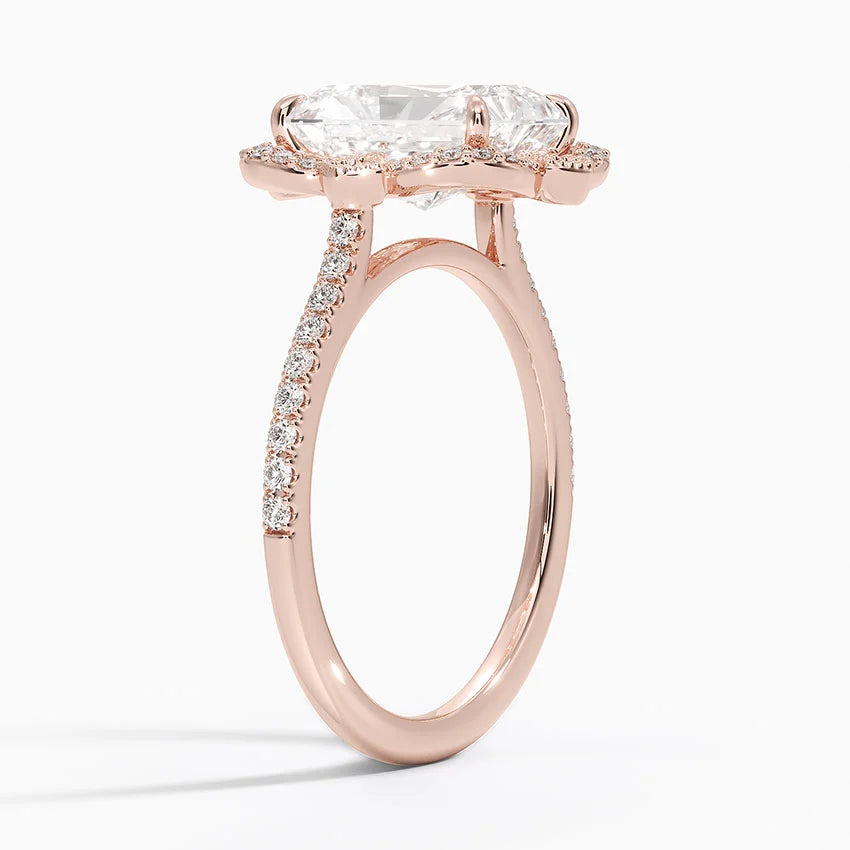 2,20 Karat Radiant Halo Tasarım Tektaş Laboratuvar Pırlanta Yüzük 18K -Coronna - Bold Diamonds
