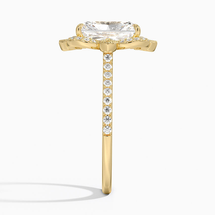 2,20 Karat Radiant Halo Tasarım Tektaş Laboratuvar Pırlanta Yüzük 18K -Coronna - Bold Diamonds