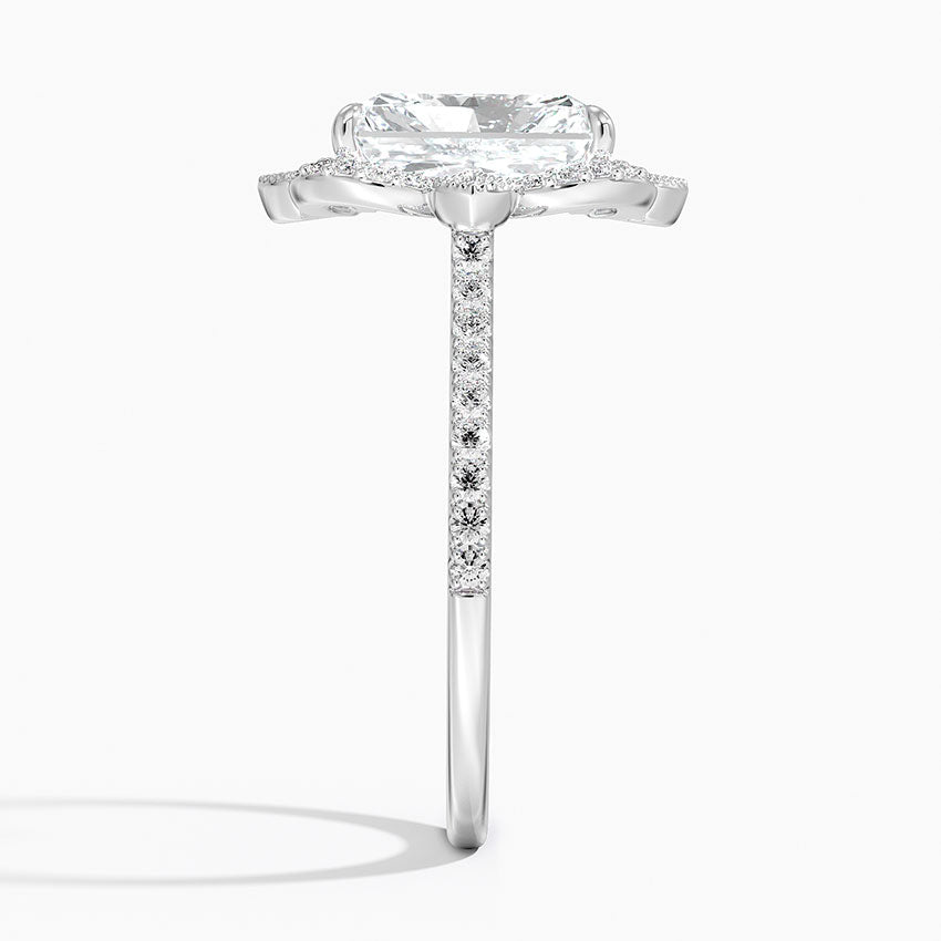 2,20 Karat Radiant Halo Tasarım Tektaş Laboratuvar Pırlanta Yüzük 18K -Coronna - Bold Diamonds
