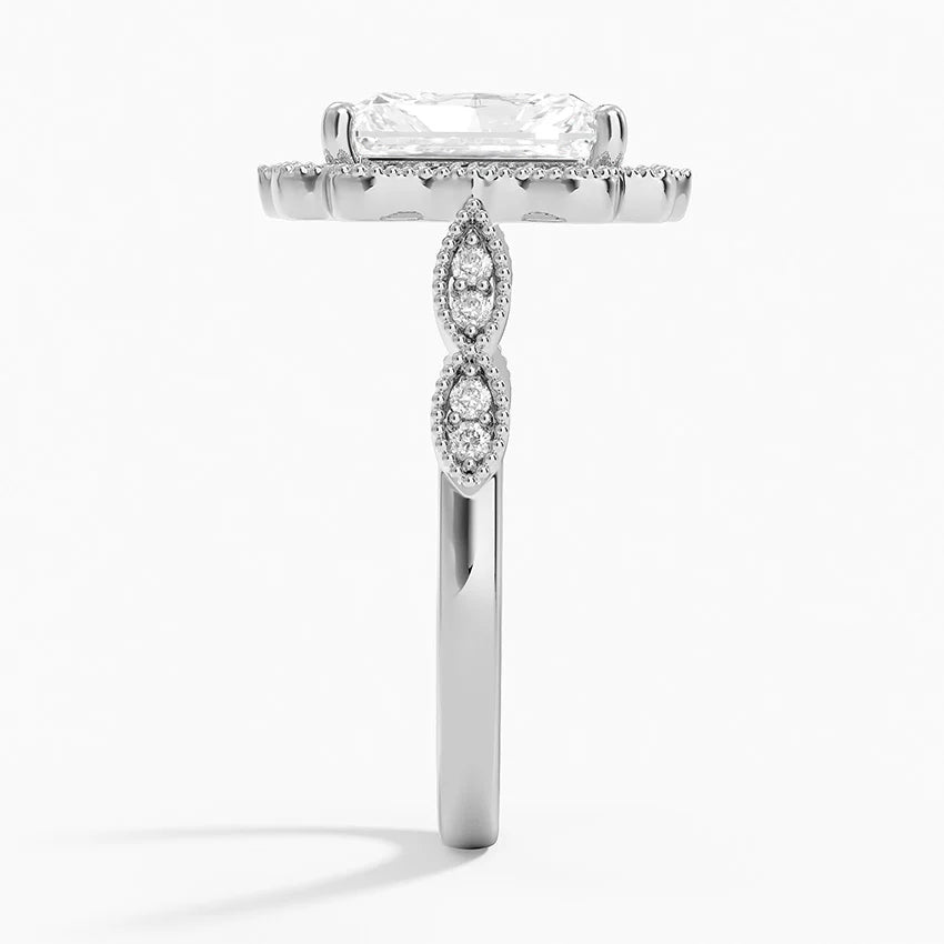 2,20 Karat Radiant Halo Tasarım Tektaş Laboratuvar Pırlanta Yüzük 18K -Radiara - Bold Diamonds