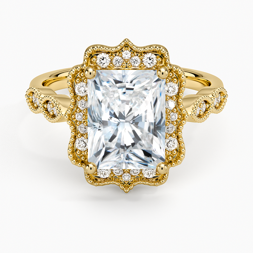 2,20 Karat Radiant Halo Tasarım Tektaş Laboratuvar Pırlanta Yüzük 18K -Radiara - Bold Diamonds