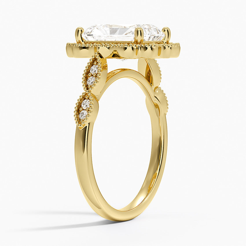 2,20 Karat Radiant Halo Tasarım Tektaş Laboratuvar Pırlanta Yüzük 18K -Radiara - Bold Diamonds