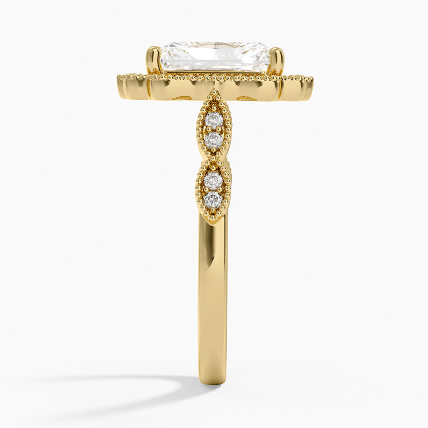 2,20 Karat Radiant Halo Tasarım Tektaş Laboratuvar Pırlanta Yüzük 18K -Radiara - Bold Diamonds