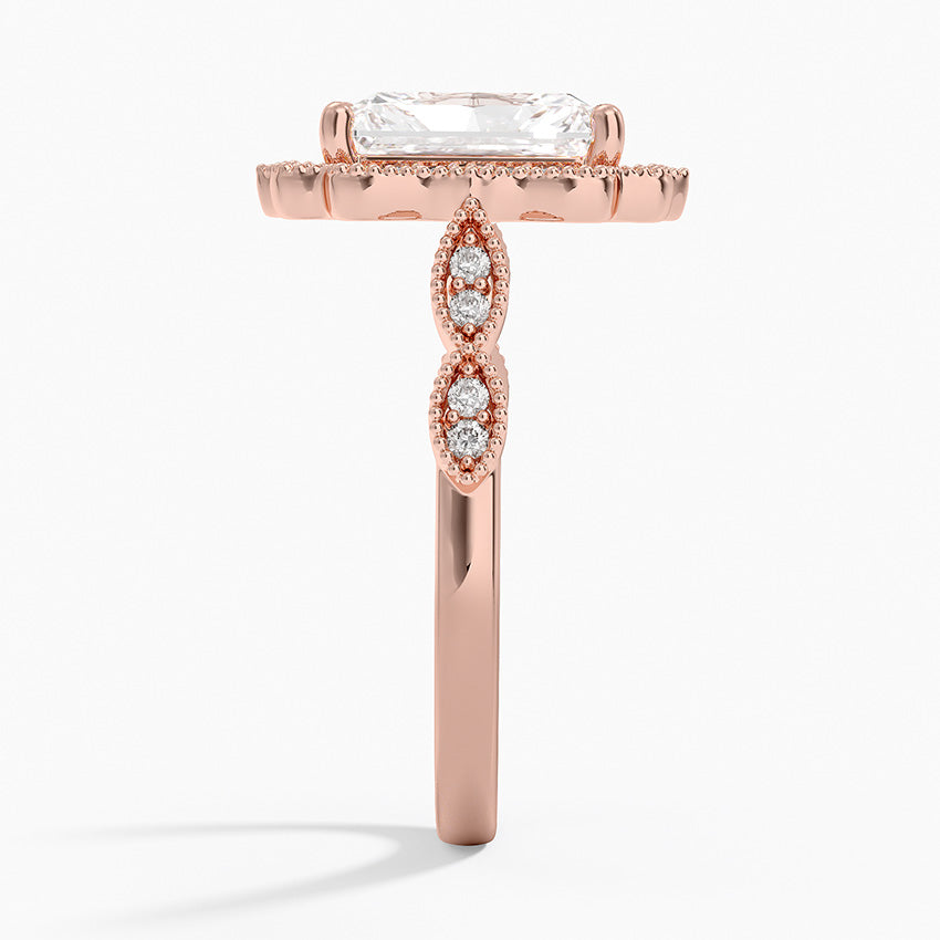 2,20 Karat Radiant Halo Tasarım Tektaş Laboratuvar Pırlanta Yüzük 18K -Radiara - Bold Diamonds